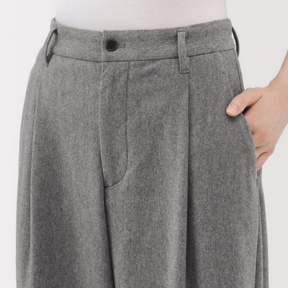 Muji Brushed Wide Trousers - sz L - Picture 3 of 7